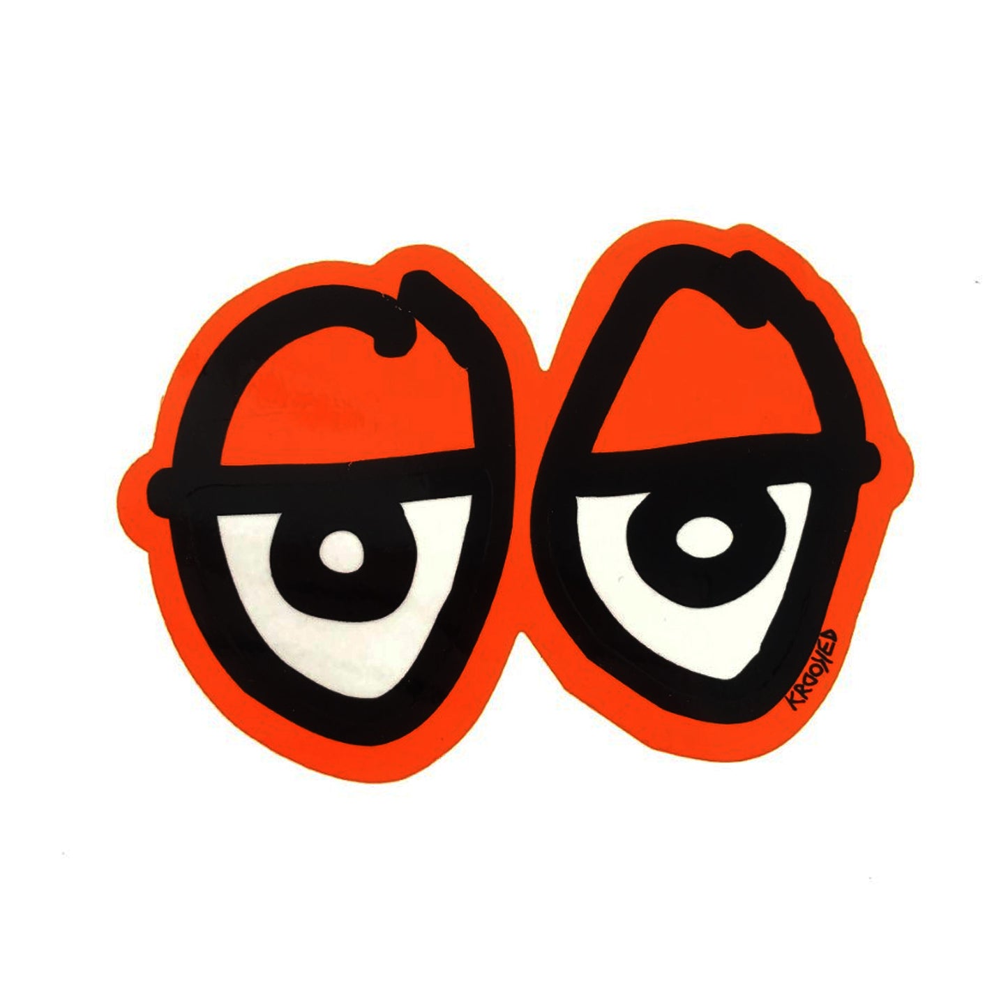 Krooked Eyes Diecut Sticker - M - Orange - Prime Delux Store