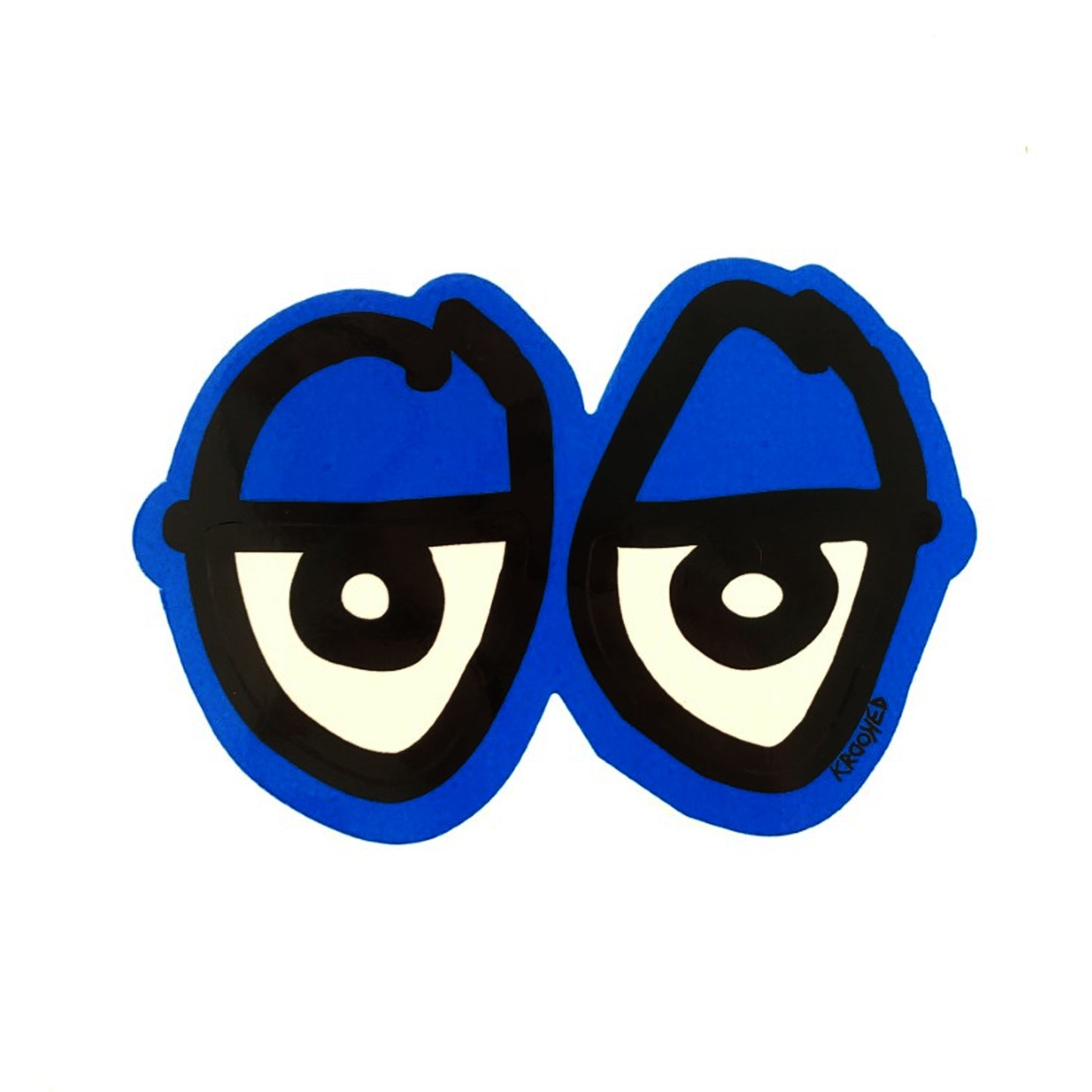 Krooked Eyes Diecut Sticker - M - Blue - Prime Delux Store