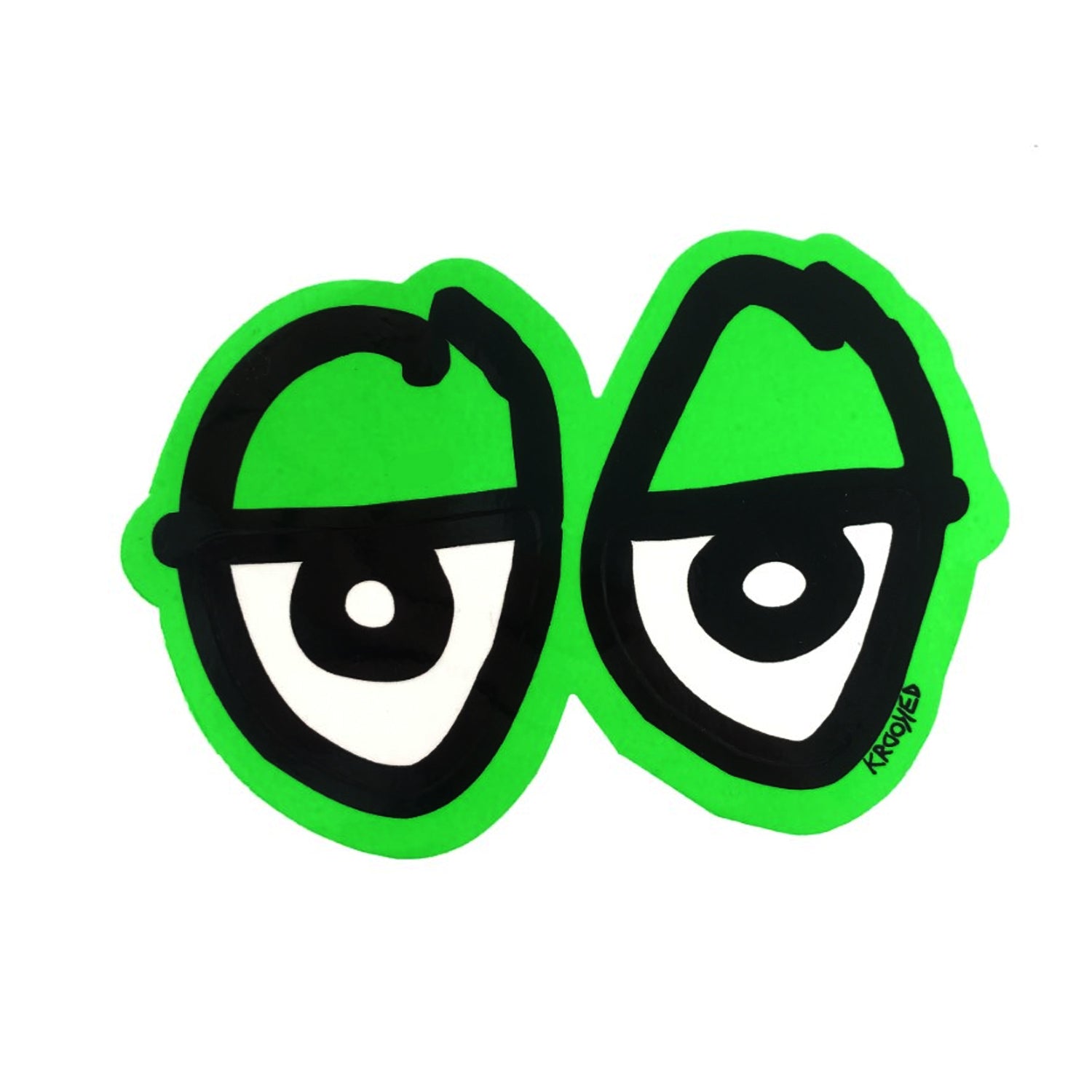 Krooked Eyes Diecut Sticker - M - Green - Prime Delux Store