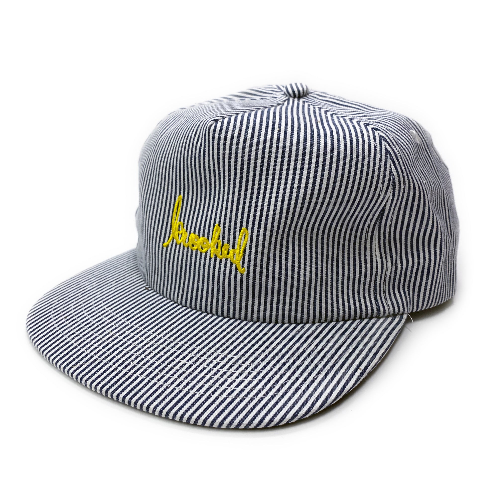 Krooked Striped Snapback Hat - Indigo - Prime Delux Store