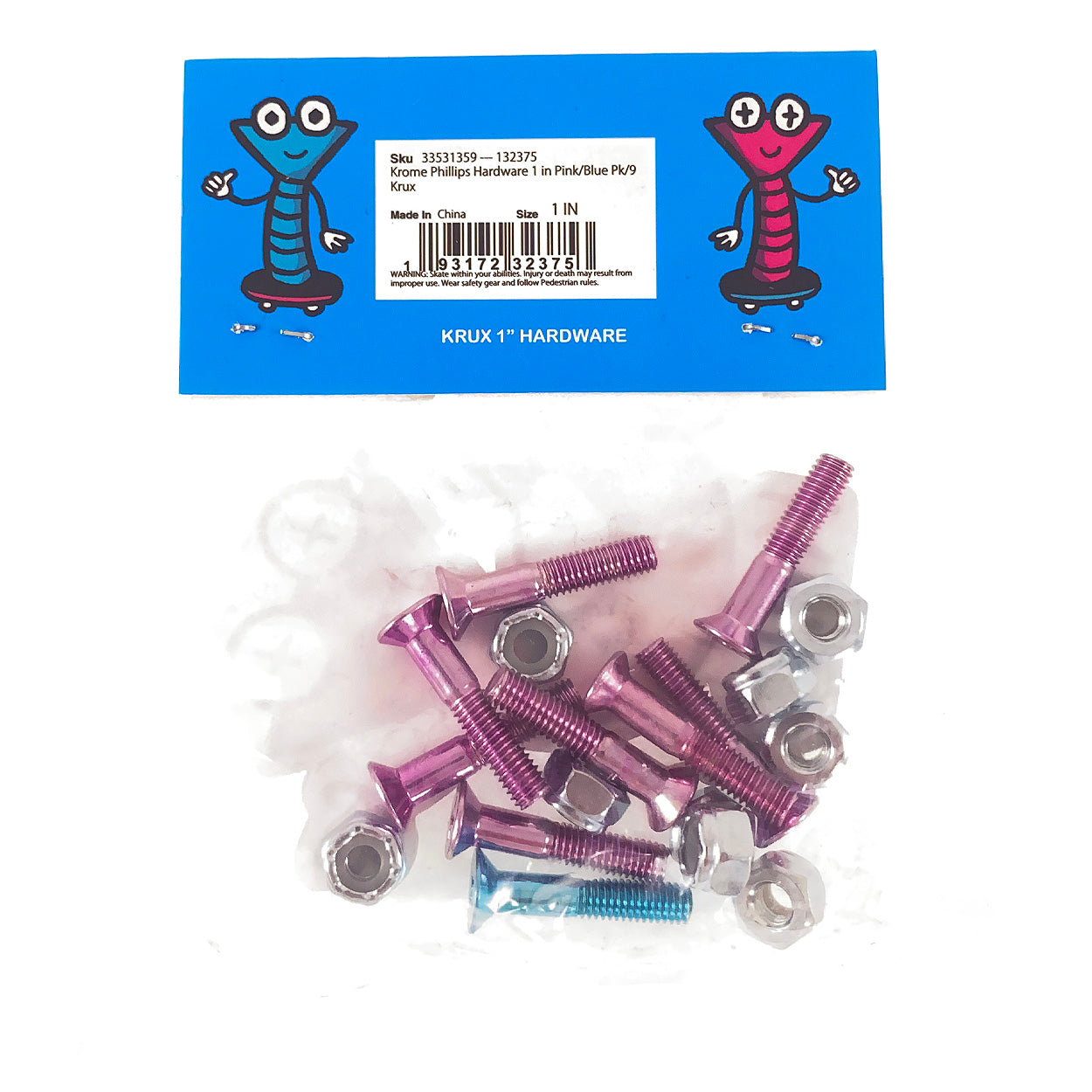 Krux - 1" - Krome Bolts Phillips Hardware - Pink - Prime Delux Store