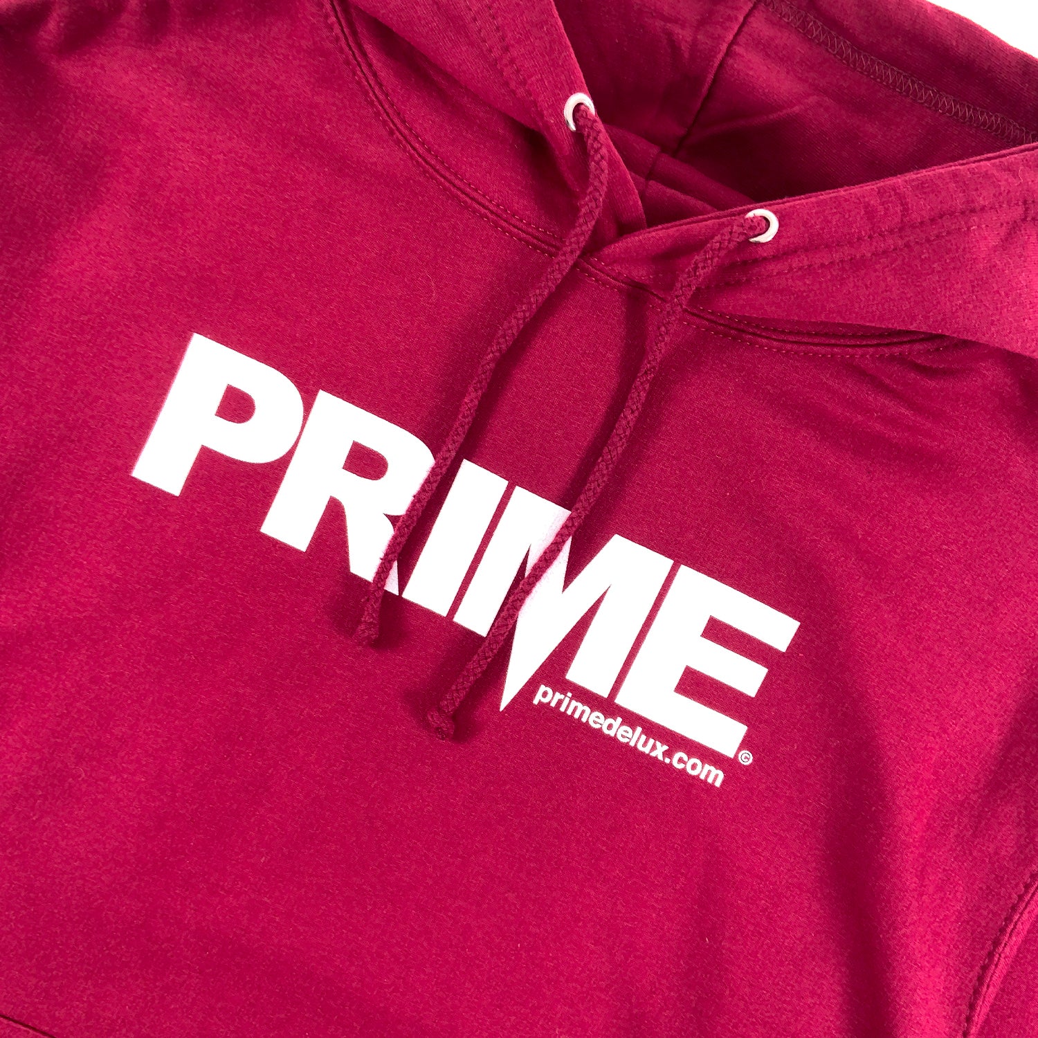 PRIME DELUX OG PREMIUM HOODED SWEAT - BURGUNDY / WHITE - Prime Delux Store