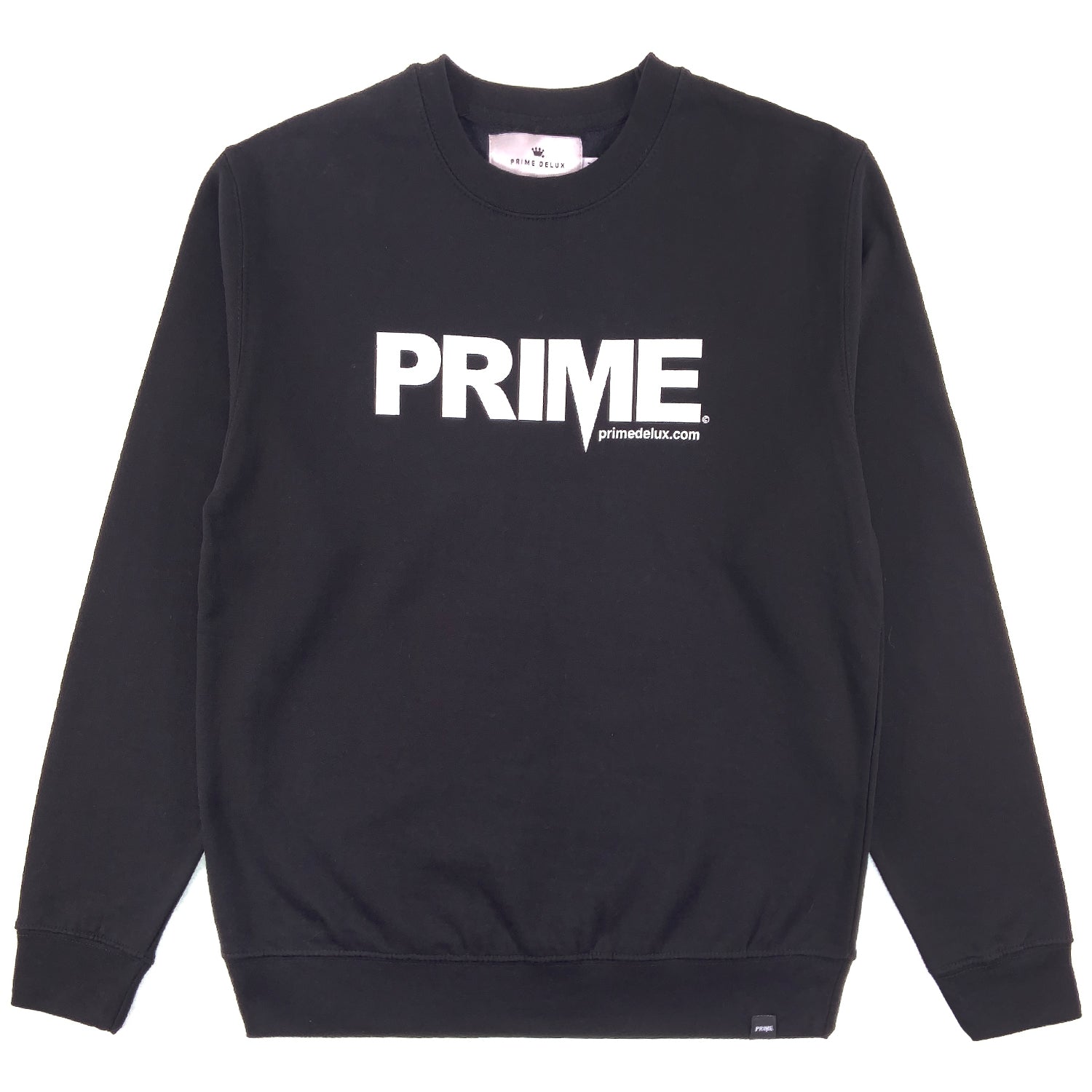 PRIME DELUX OG PREMIUM CREW SWEAT - BLACK / WHITE - Prime Delux Store