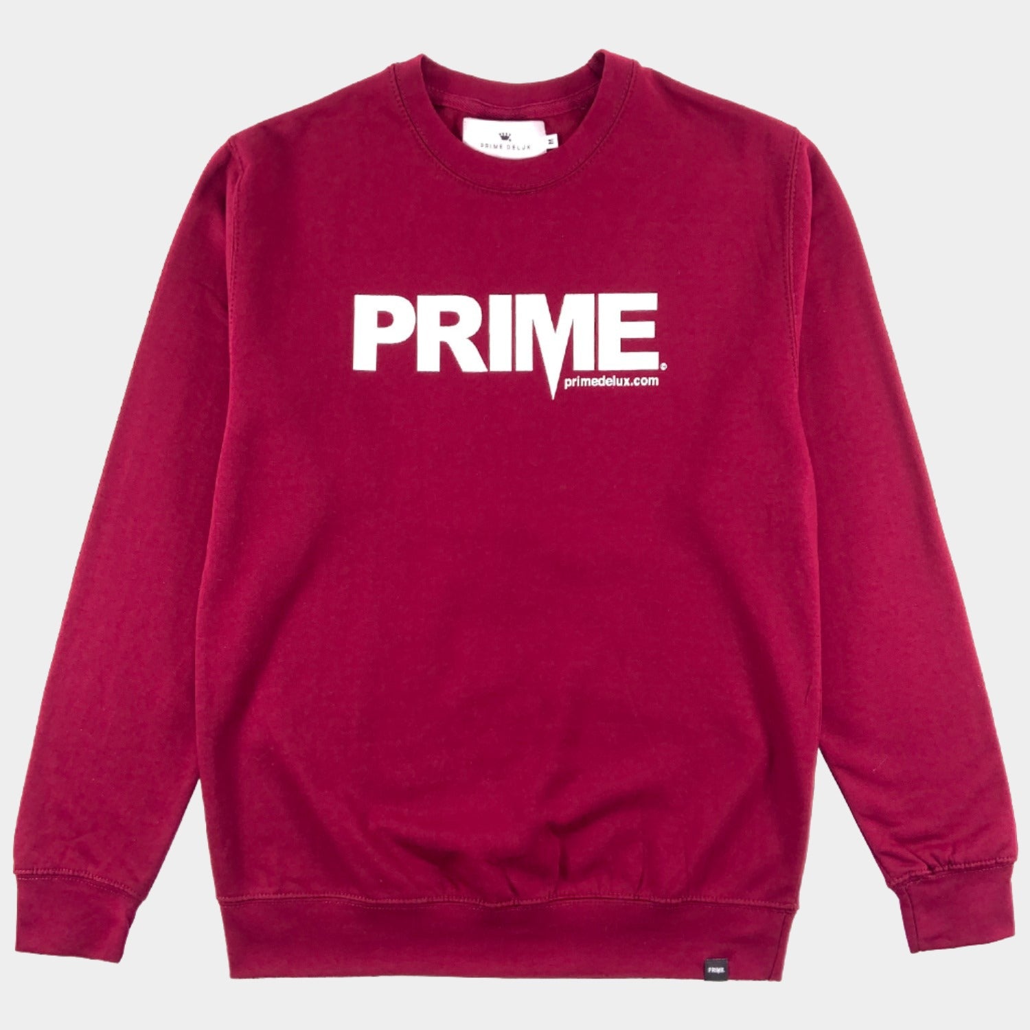 PRIME DELUX OG PREMIUM CREW SWEAT - BURGUNDY / WHITE - Prime Delux Store
