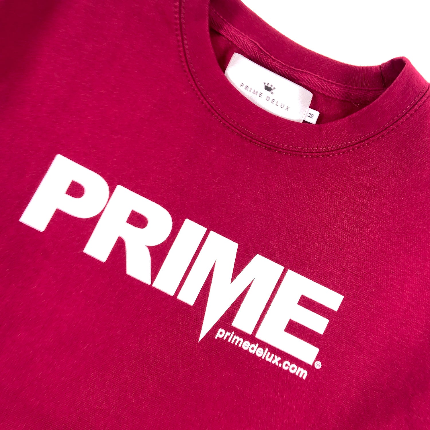 PRIME DELUX OG PREMIUM CREW SWEAT - BURGUNDY / WHITE - Prime Delux Store