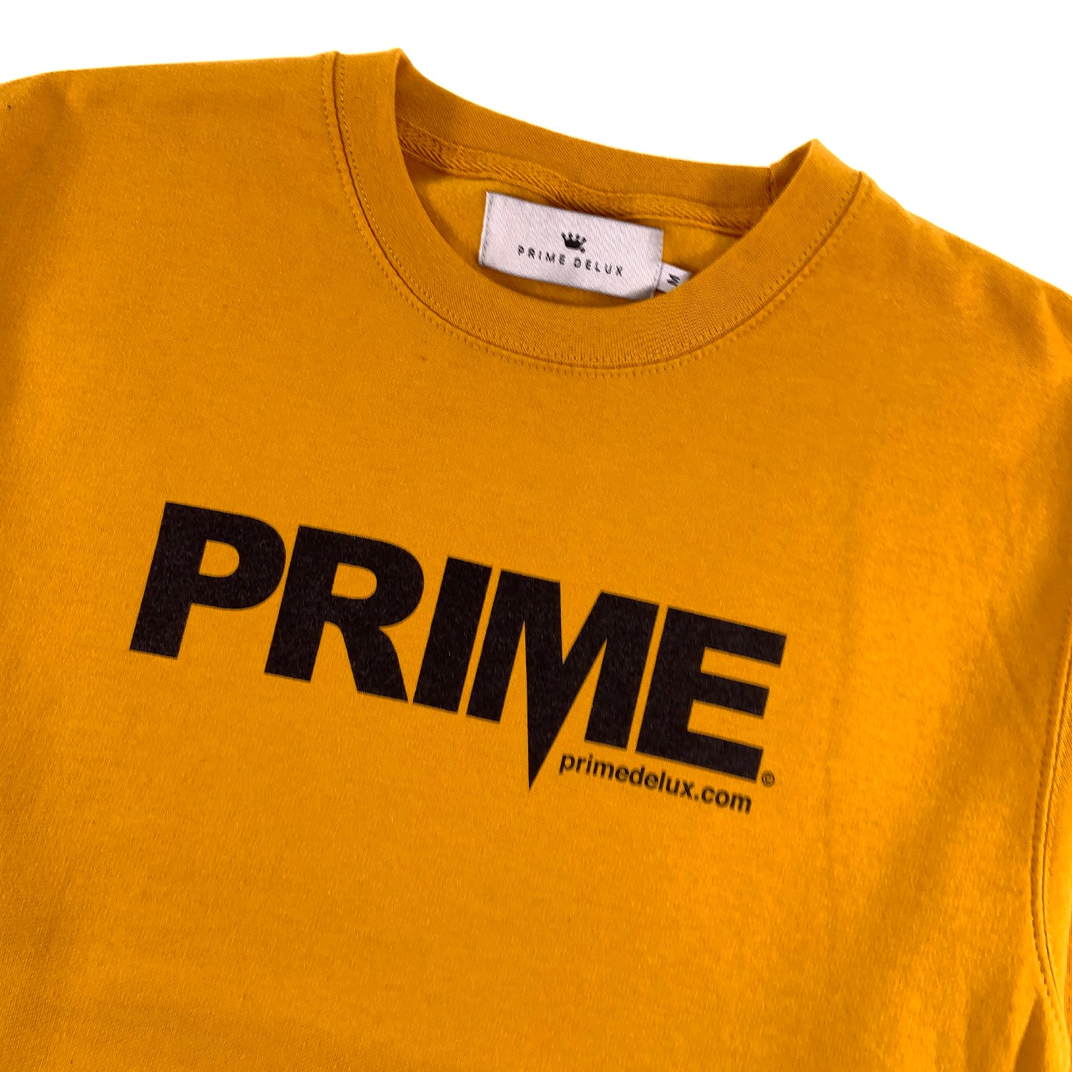 PRIME DELUX OG PREMIUM CREW SWEAT - MUSTARD / BLACK - Prime Delux Store