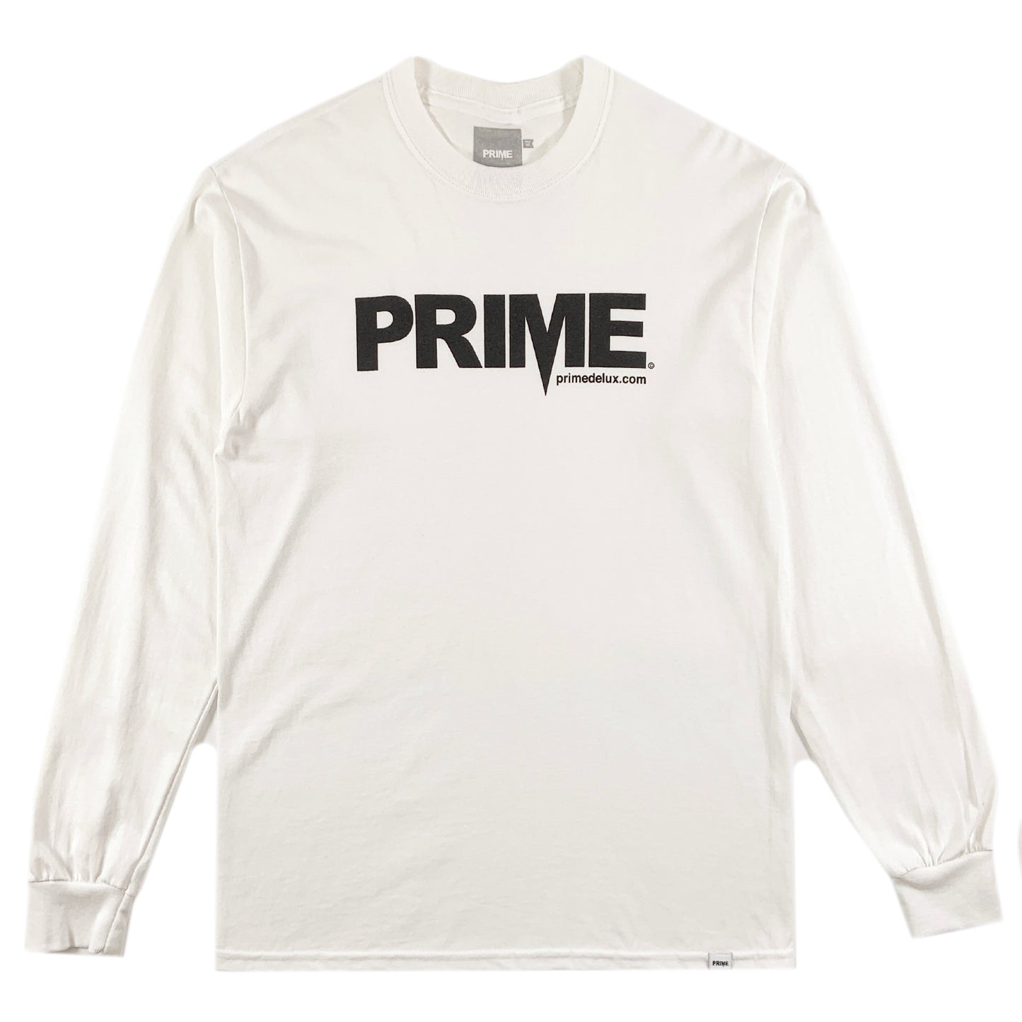 PRIME DELUX OG PREMIUM LONG SLEEVE T-SHIRT - WHITE / BLACK - Prime Delux Store