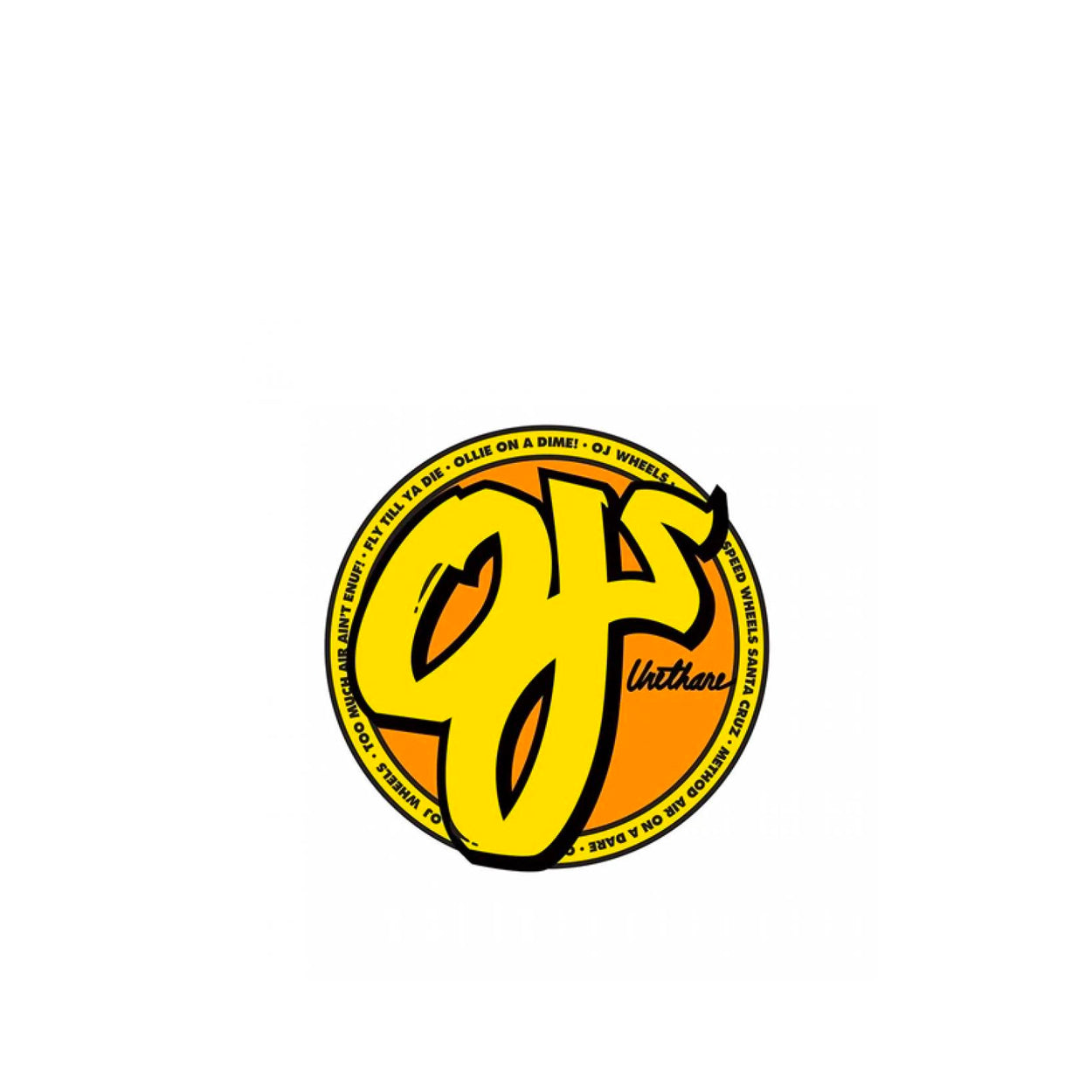 OJ Wheels - 3" Logo Sticker - Clear / Yellow - Prime Delux Store