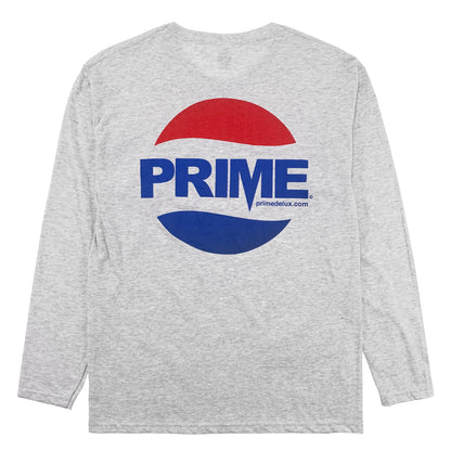 Prime Delux Prepsi Logo Long Sleeve T Shirt - Heather Grey - Prime Delux Store