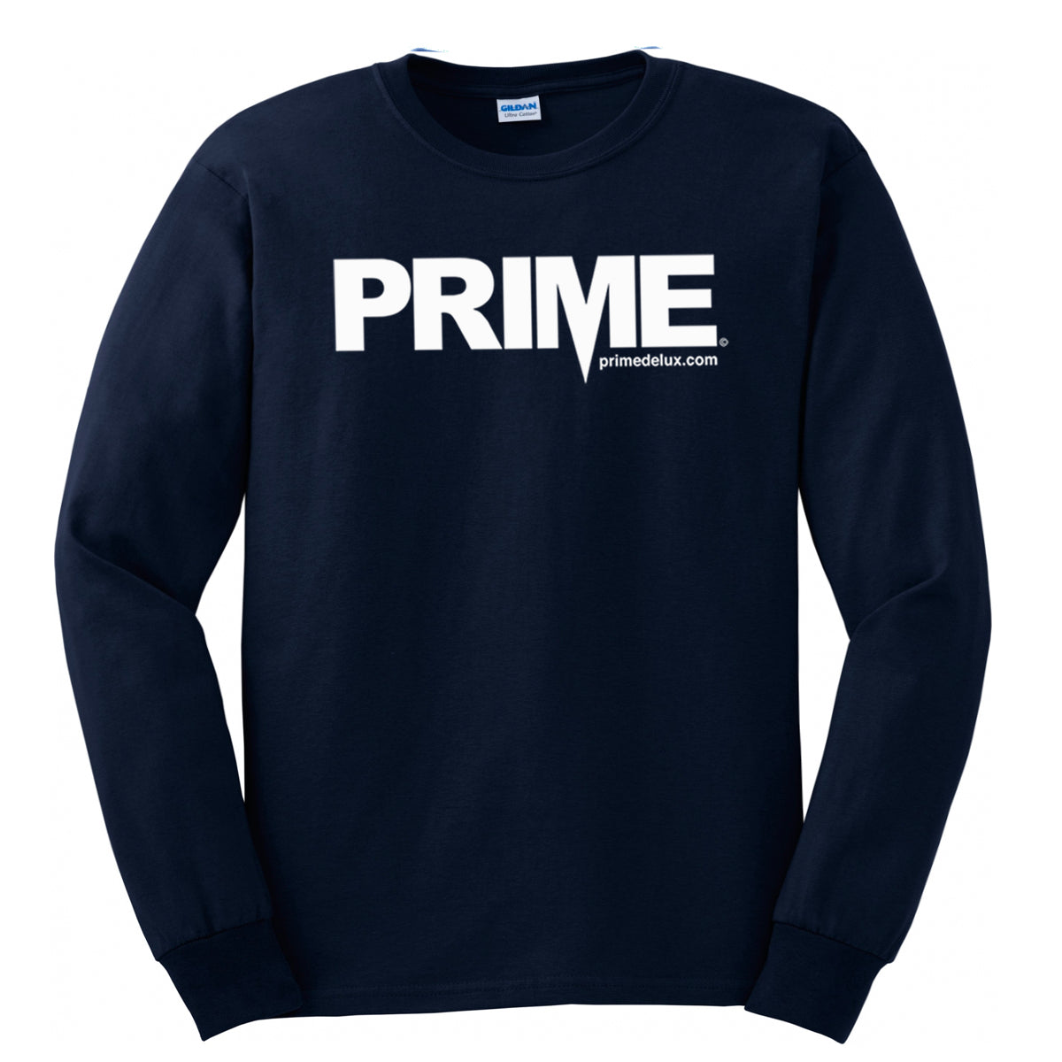 Prime Delux OG Logo Long Sleeve T Shirt - Navy / White - Prime Delux Store