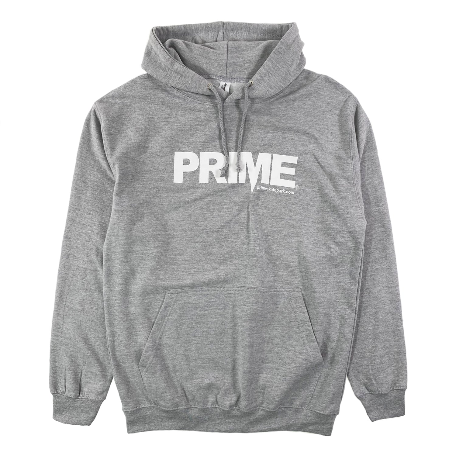 Prime Delux OG Logo Hooded Sweat - Sport Grey / White - Prime Delux Store