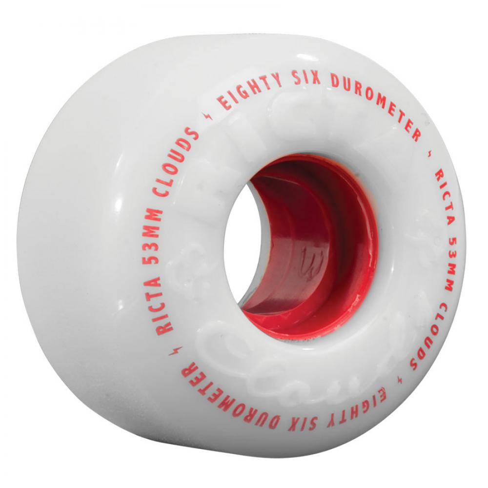 Ricta Wheels - 57mm - Clouds 86A - White / Red - Prime Delux Store