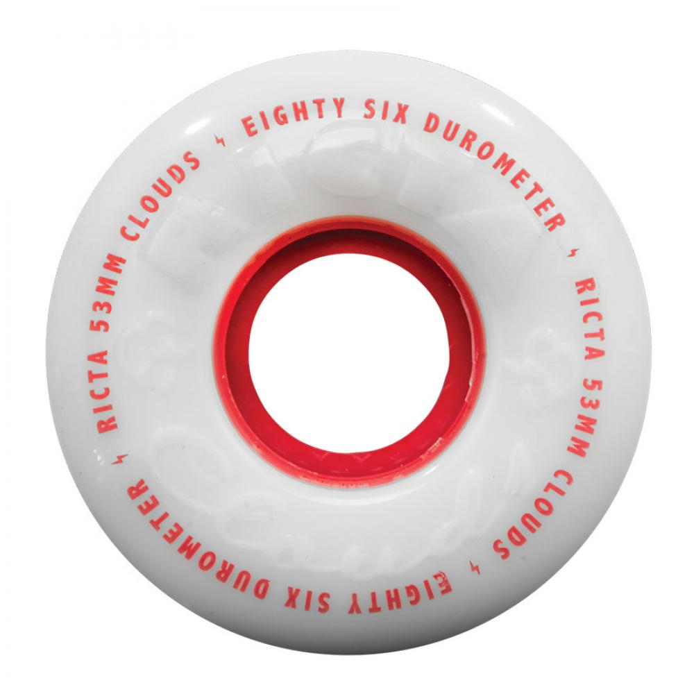 Ricta Wheels - 57mm - Clouds 86A - White / Red - Prime Delux Store