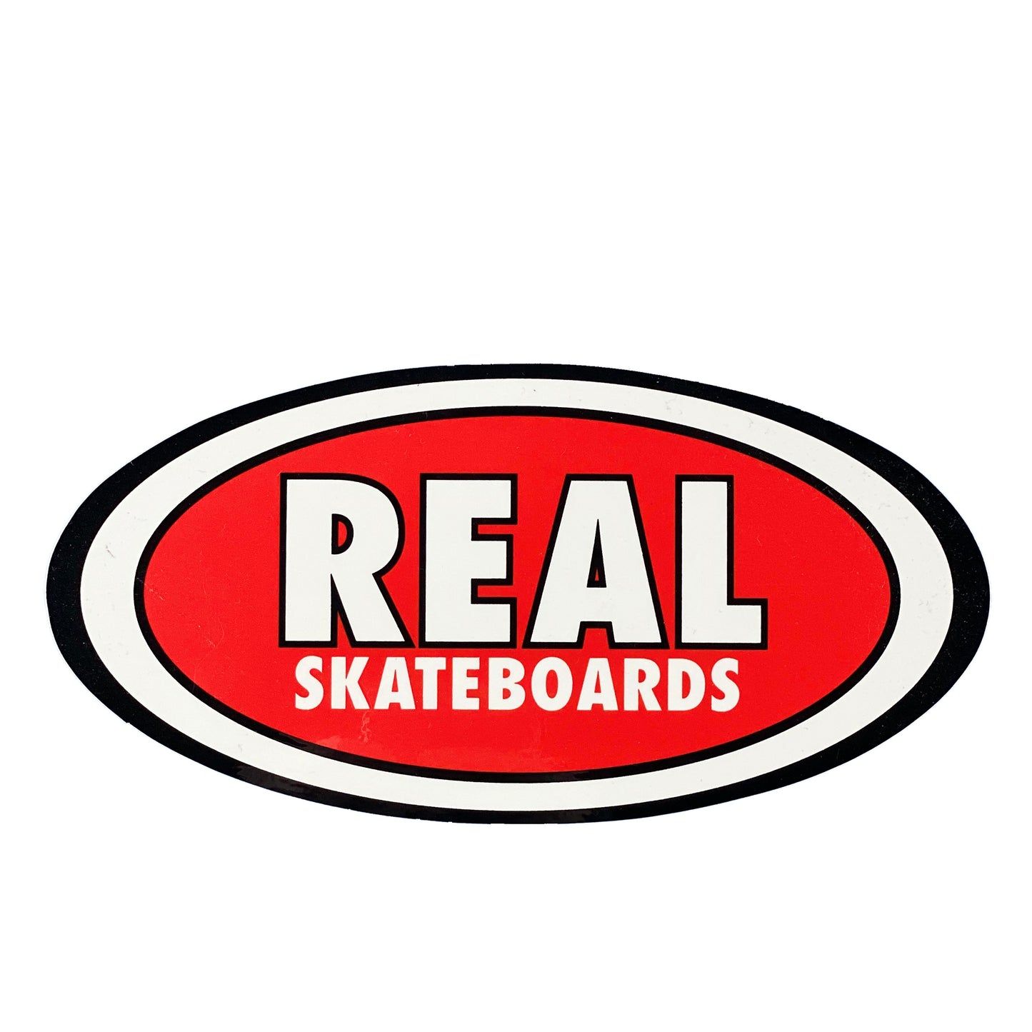 Real Oval Logo Sticker Medium - Red - Prime Delux Store