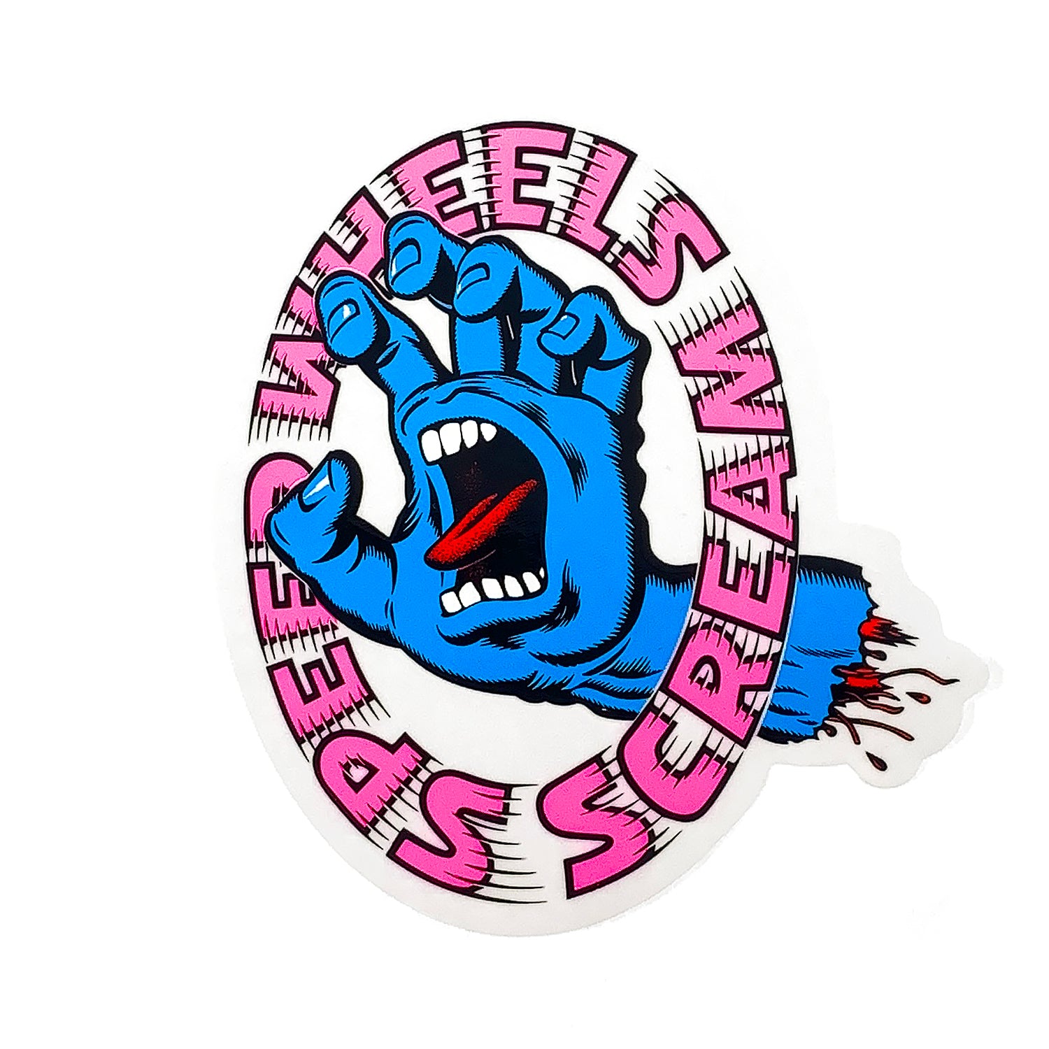 Santa Cruz 4" Screaming Hand Sticker - Blue / Pink - Prime Delux Store