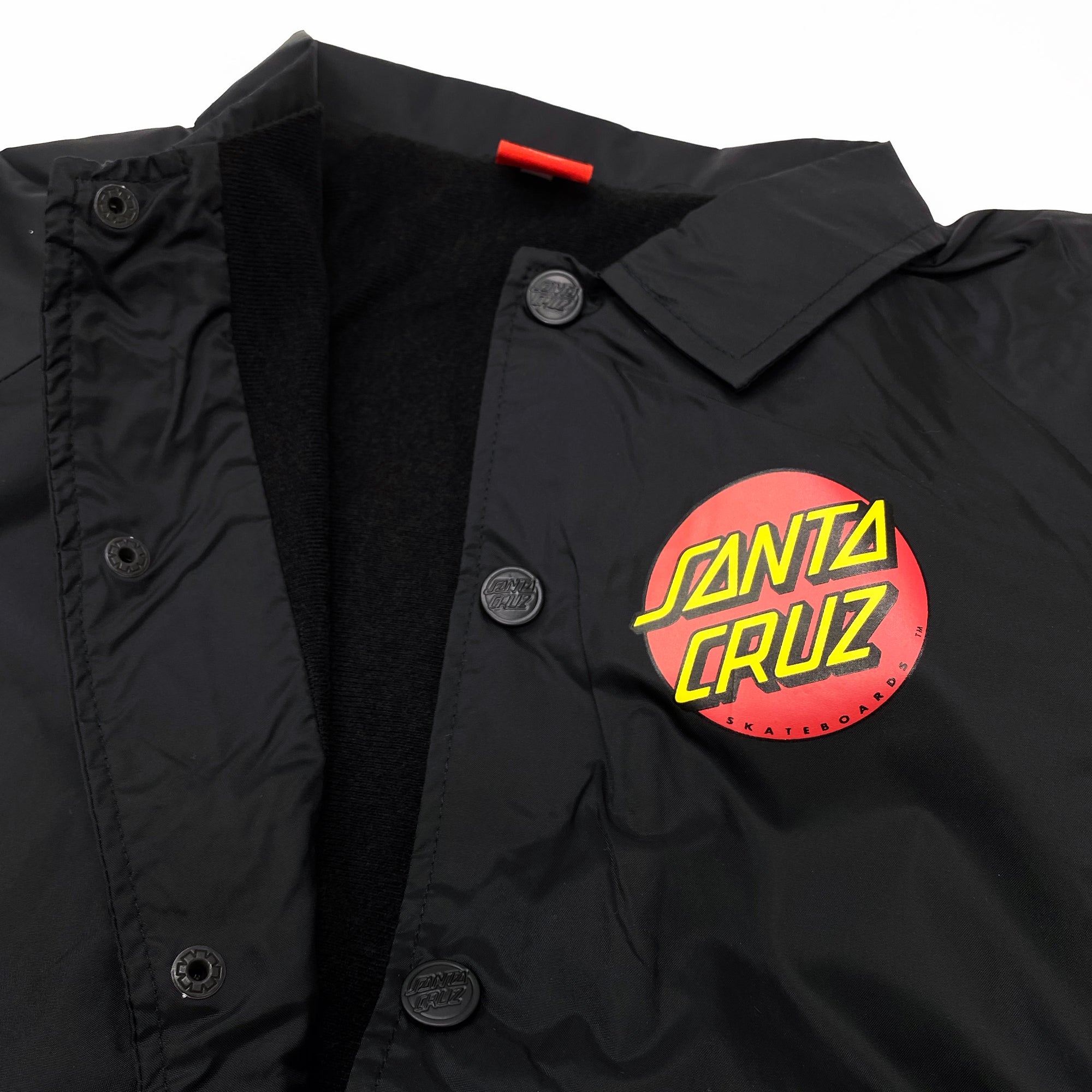 Santa Cruz Youth Classic Dot Coach Jacket Black Prime Delux Store