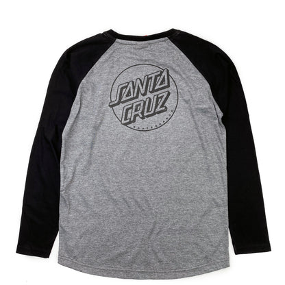 Santa Cruz Youth Opus Dot Baseball Long Sleeve T Shirt - Black / Dark Heather - Prime Delux Store