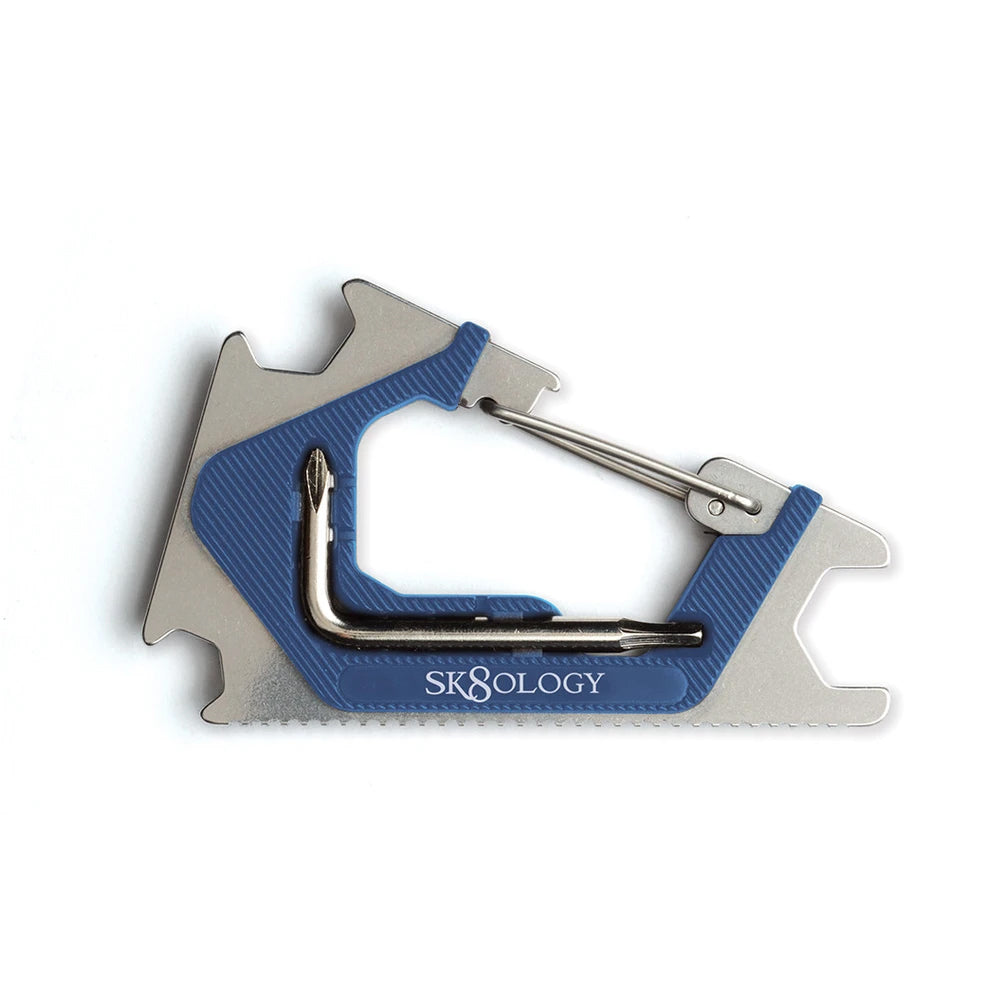 Sk8ology Carabiner Tool 2.0 Blue / Silver - Prime Delux Store