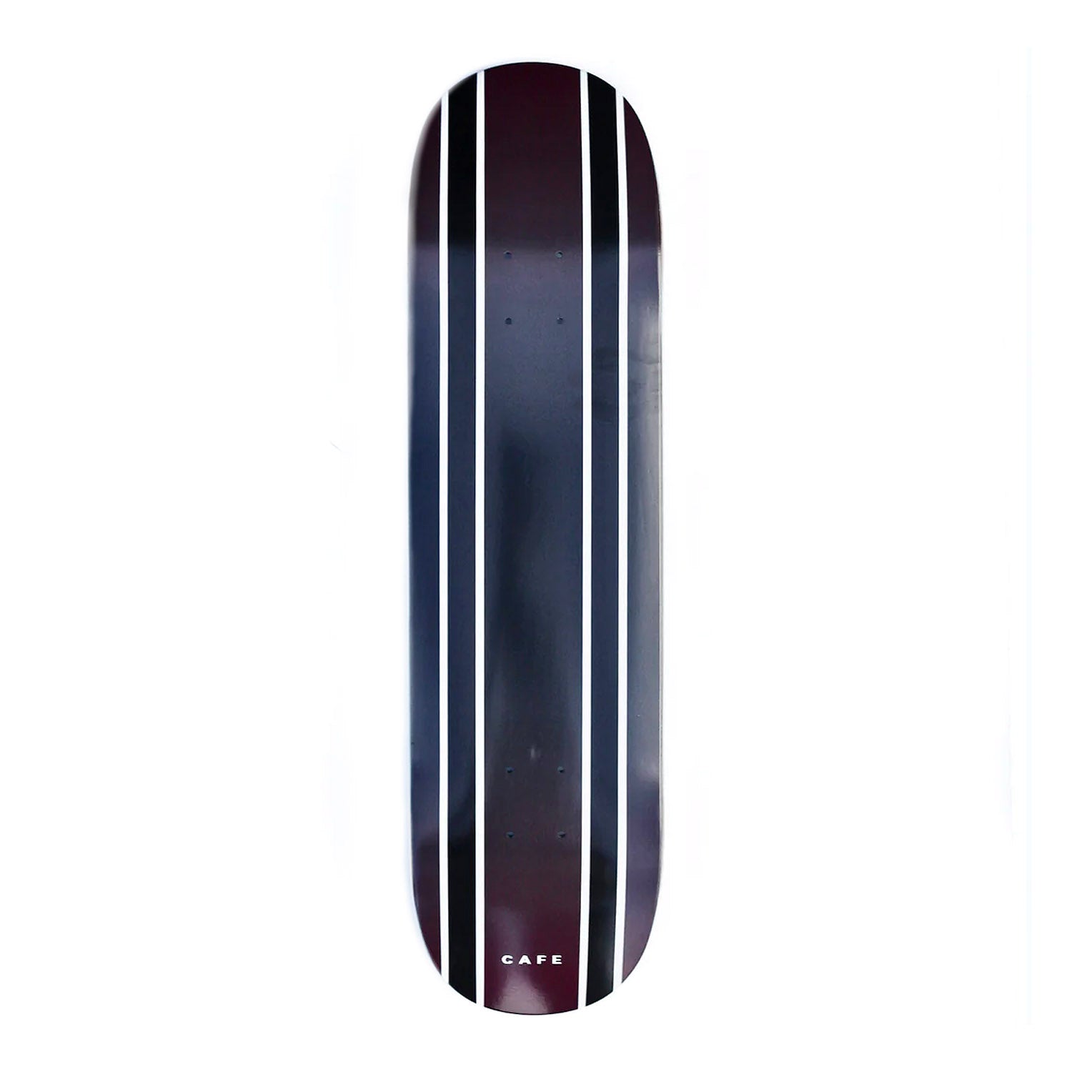 Skateboard Cafe Double Stripe Deck C2 Shape Burgundy Black Fade - 8.25" - Prime Delux Store