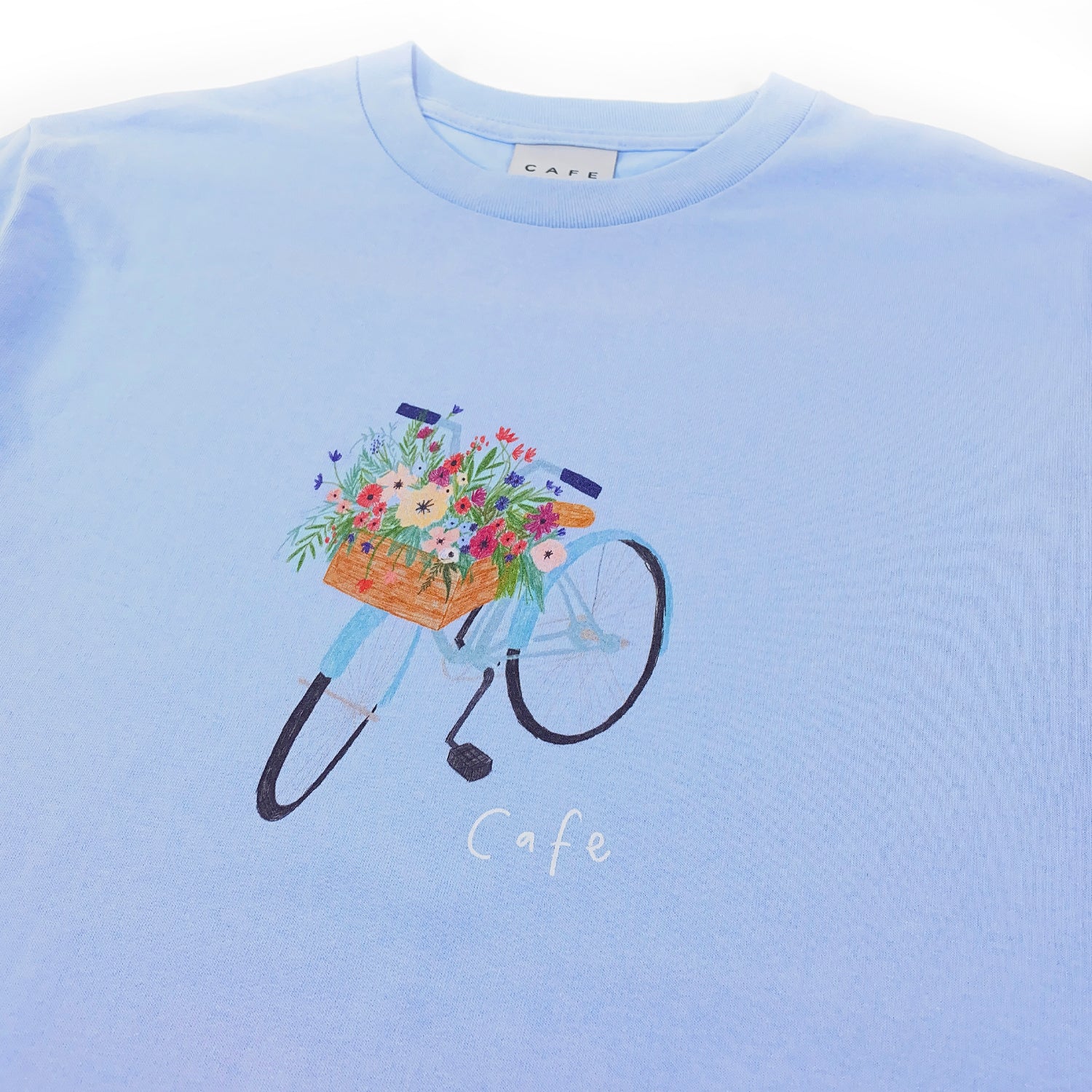 Skateboard Cafe - Flower Basket T Shirt - Powder Blue - Prime Delux Store