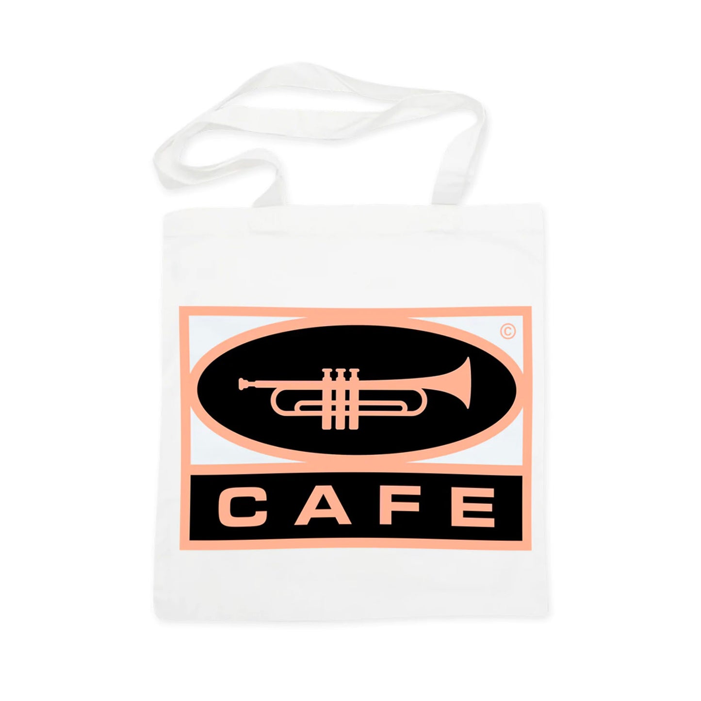 Skateboard Cafe - Trumpet Logo Tote Bag - White - Prime Delux Store