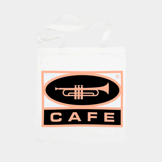 Skateboard Cafe - Trumpet Logo Tote Bag - White - Prime Delux Store