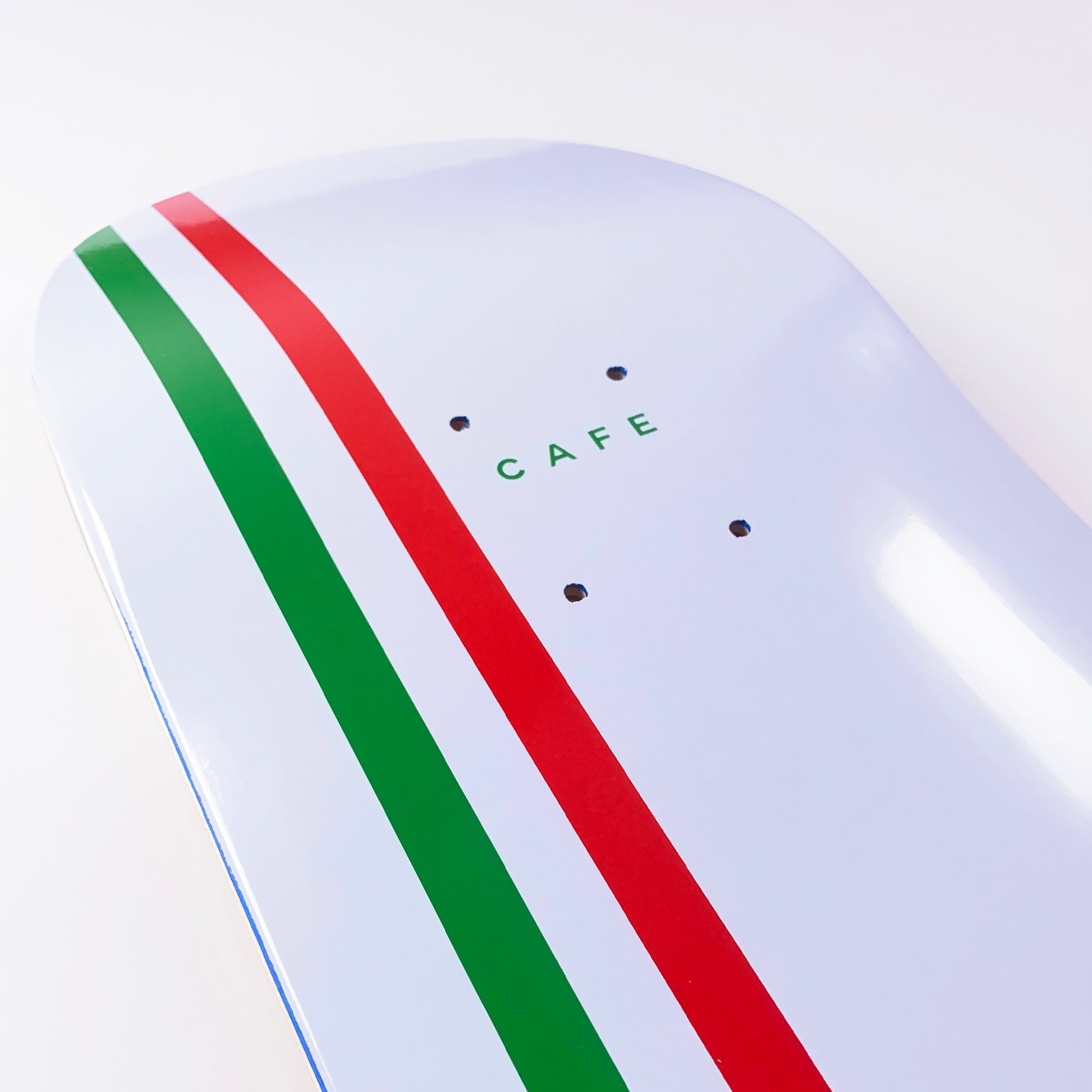 Skateboard Cafe Stripe Deck White / Green / Red - 8.25" - Prime Delux Store