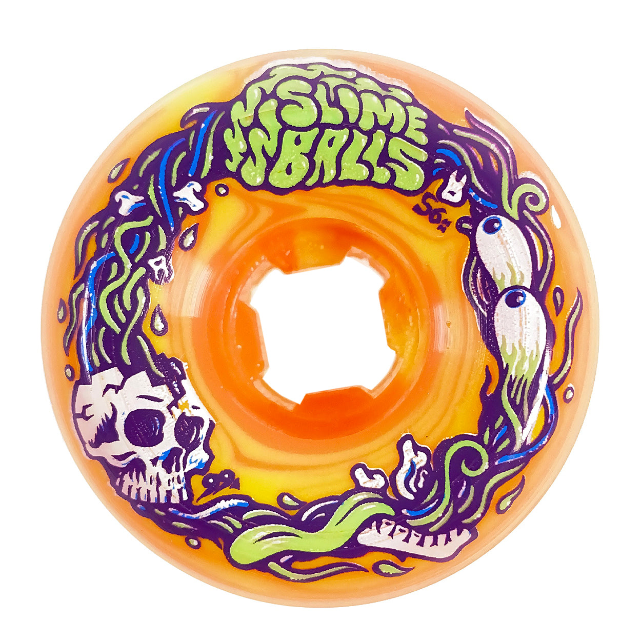 Slime Balls - 56mm - Brains Speed Balls 99a Wheels - Orange / Yellow - Prime Delux Store