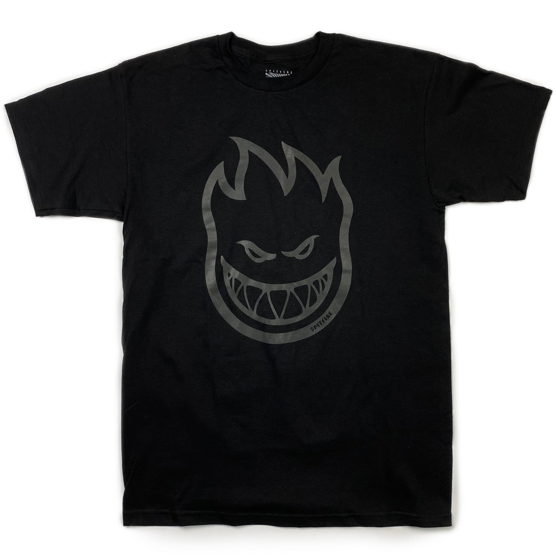 Spitfire Bighead Blackout T Shirt - Black / Black - Prime Delux Store