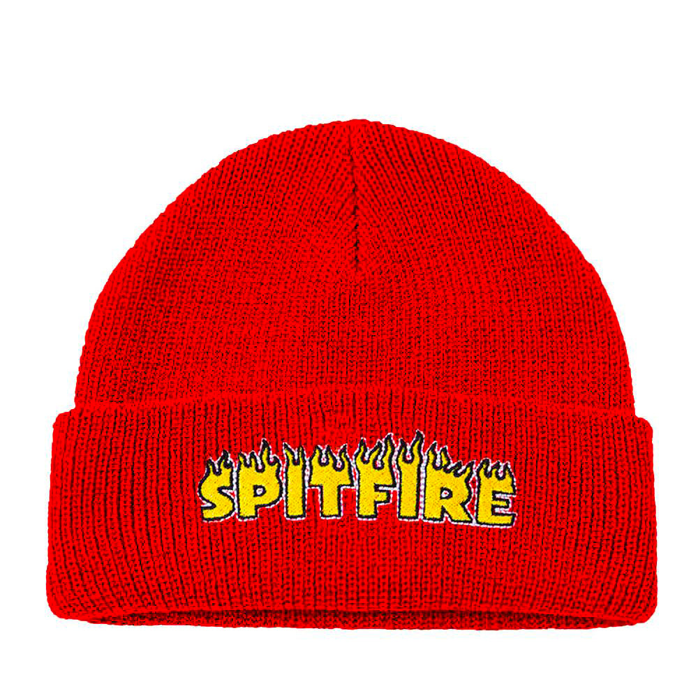 Spitfire Flash Fire Cuff Beanie - Red / Yellow - Prime Delux Store