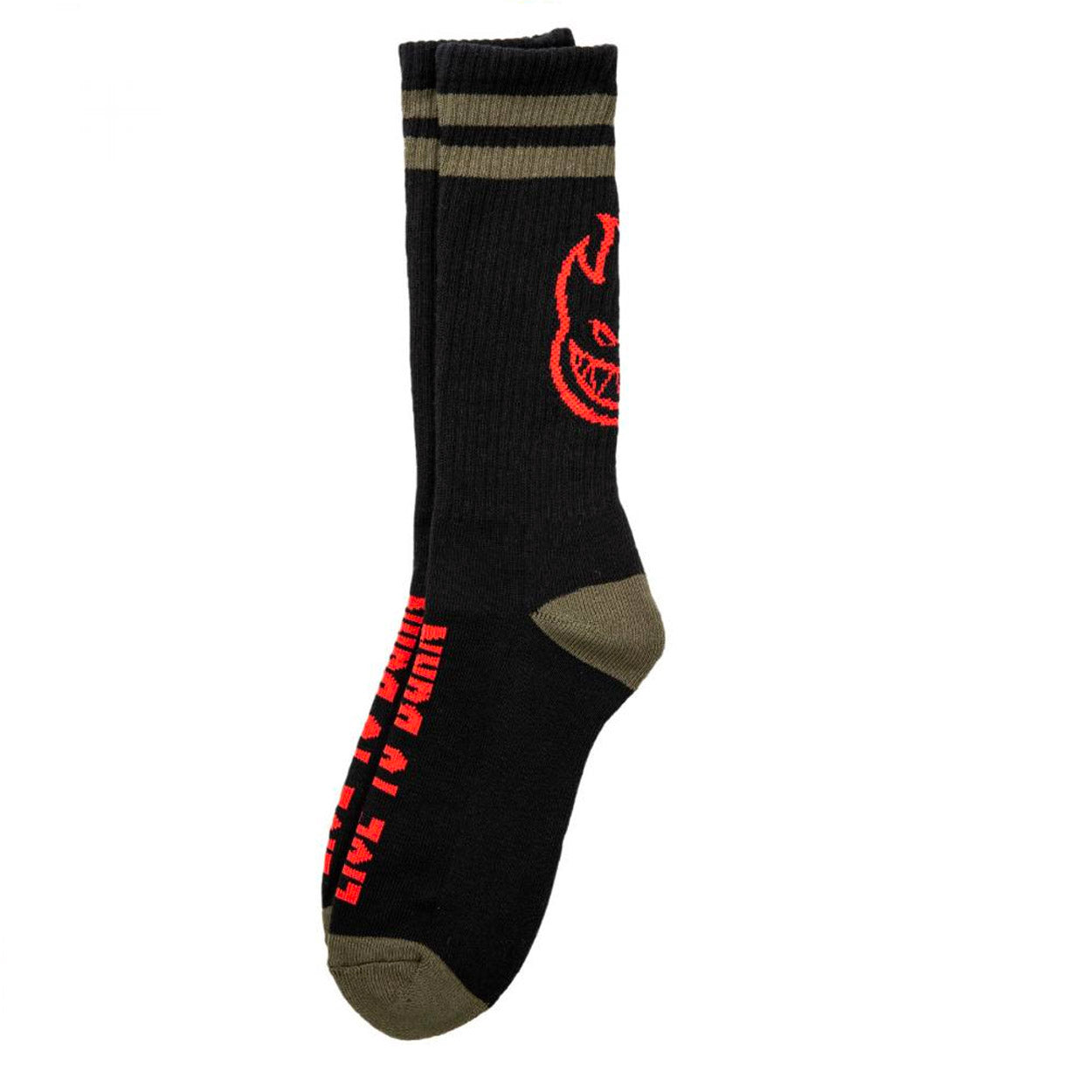 Spitfire Heads Up Socks - Black / Olive / Red - Prime Delux Store