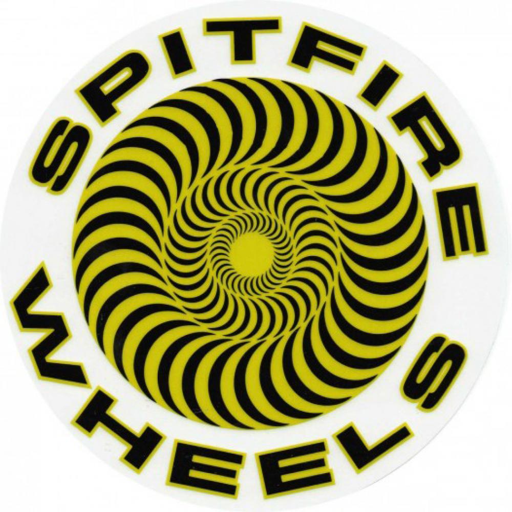 Spitfire Large Swirl Sticker - Yellow - Prime Delux Store