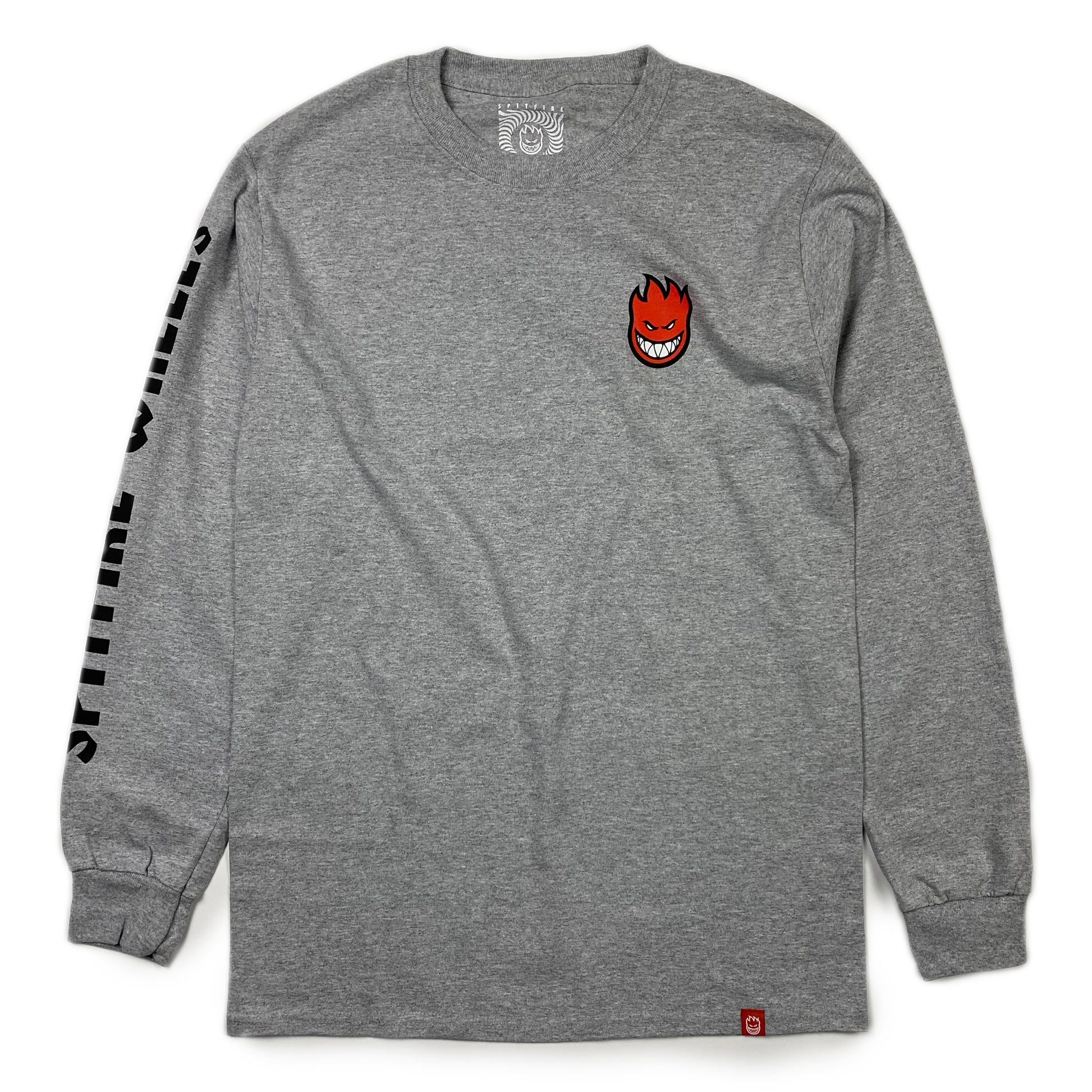 Spitfire Lil Bighead Fill Hombre Long Sleeve T - Athletic Heather / Red - Prime Delux Store