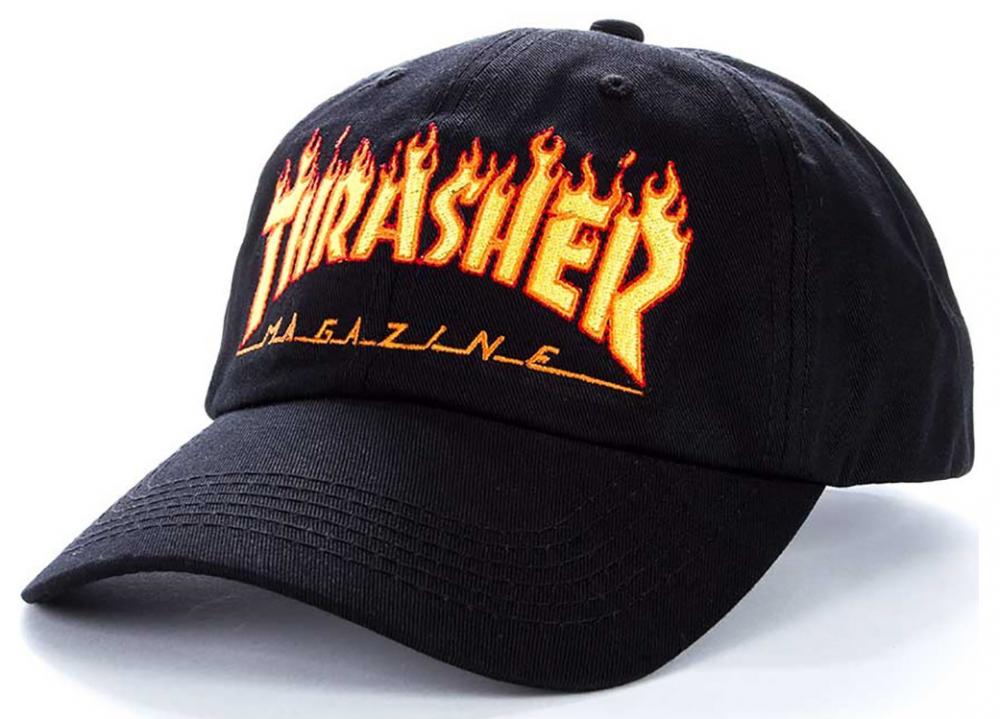 Thrasher Flame Old Timer Cap - Black - Prime Delux Store