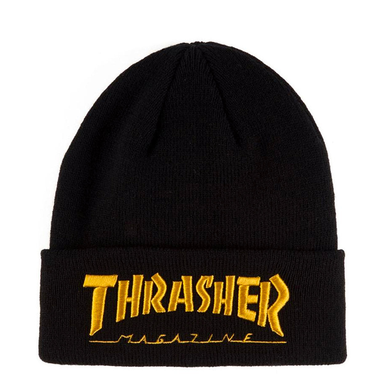 Thrasher Embroidered Logo Beanie - Black / Gold - Prime Delux Store