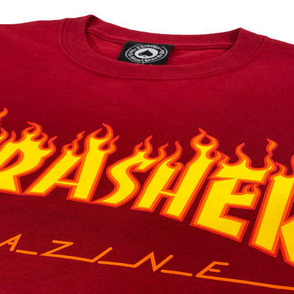 Thrasher Flame Logo T Shirt - Cardinal Red - Prime Delux Store