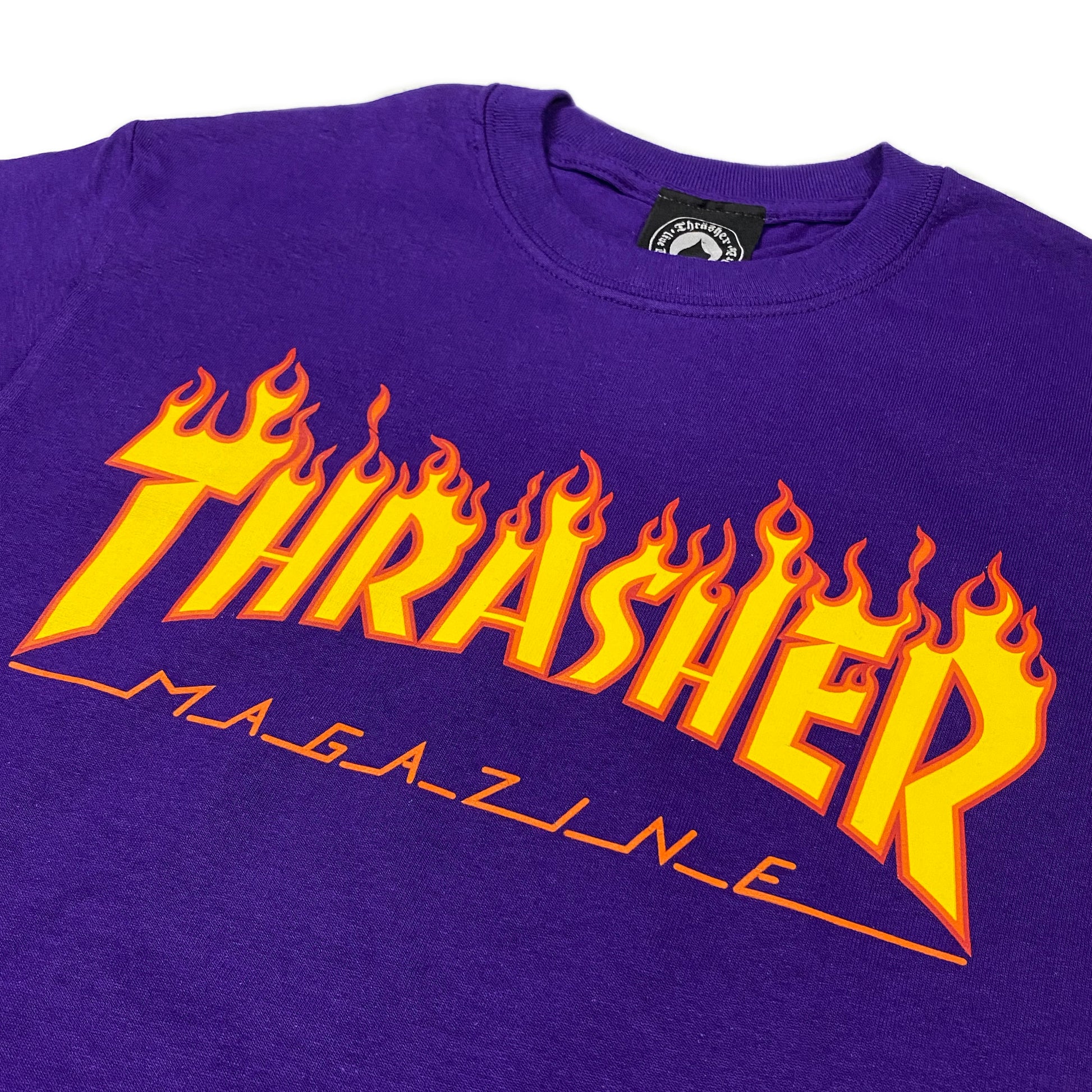 Thrasher Flame Logo T Shirt - Purple - Prime Delux Store