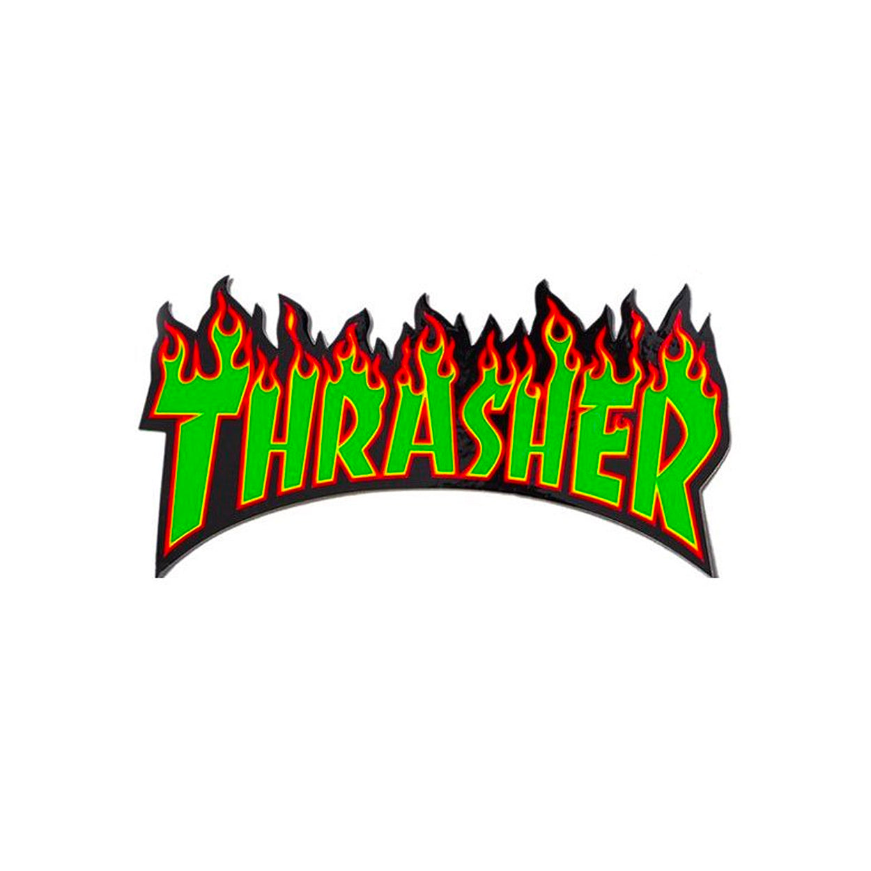 Thrasher Flame Logo Sticker Large - Green - Prime Delux Store
