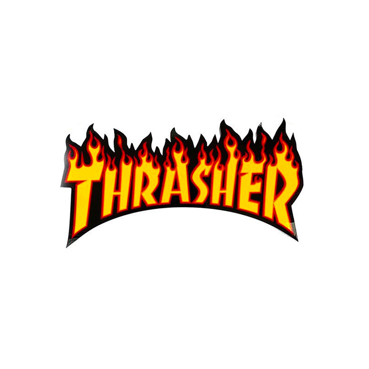 Thrasher Flame Logo Sticker Large - Yellow - Prime Delux Store