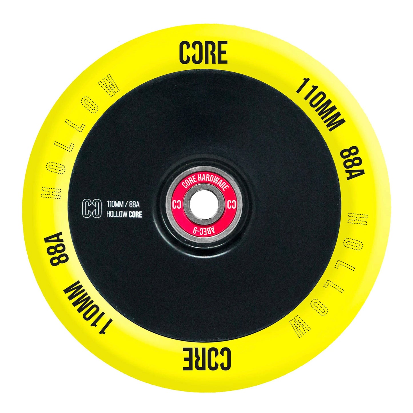 CORE Hollow Stunt Scooter Wheel V2 110mm - Yellow / Black - Prime Delux Store