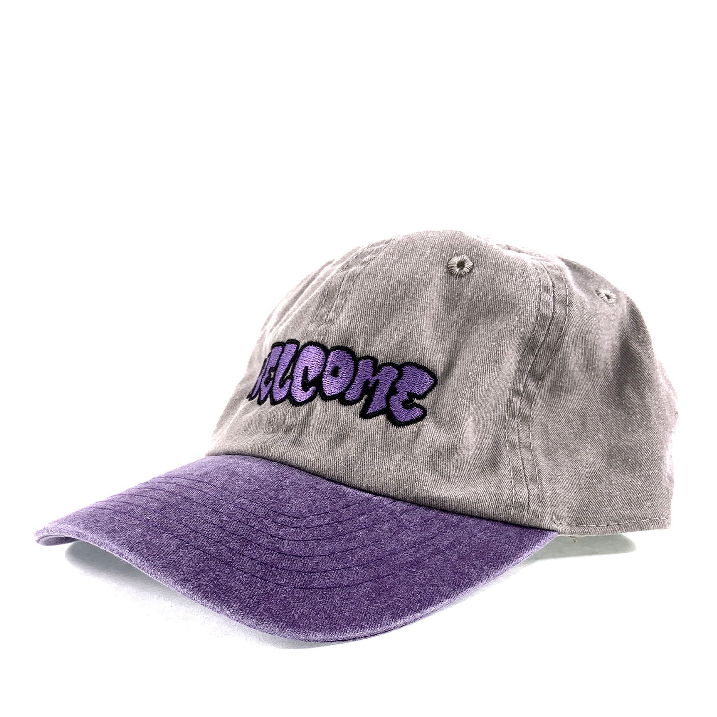 Welcome Bubble Stone-Washed Hat - Khaki / Plum - Prime Delux Store