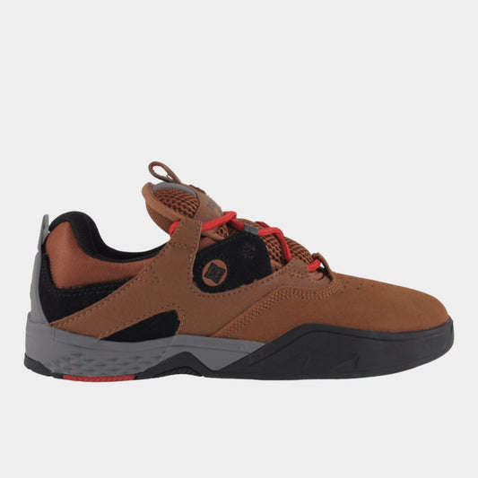 DC Shoes Kalis Skate Shoes - Brown / Black / Red - Prime Delux Store