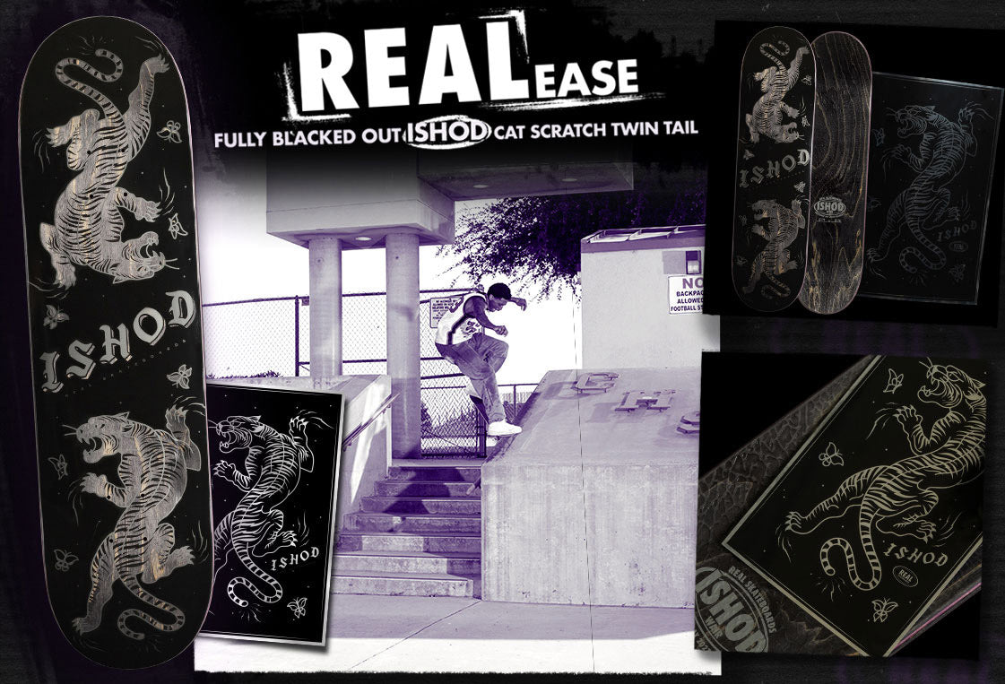 Real - 8.38" - Ishod Cat Scratch Twin Tail deck - Fully Blacked Out - Prime Delux Store