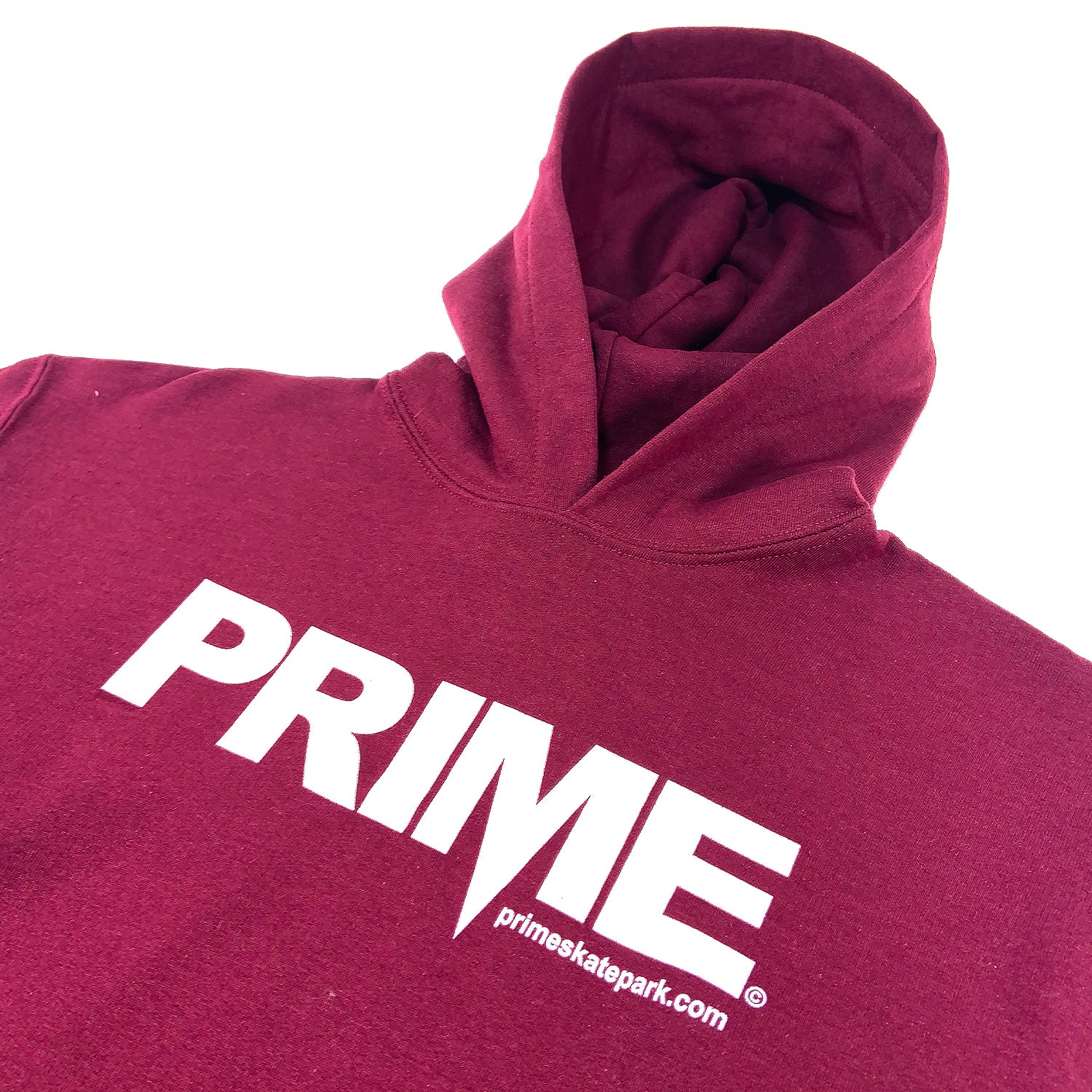 Prime Delux OG Logo Kids Hooded Sweat - Maroon / White - Prime Delux Store